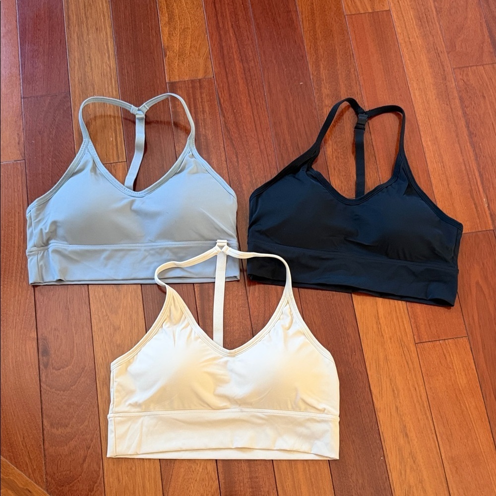 Women's Intimates Racerback Bralette Set - Cream, Gray and Black